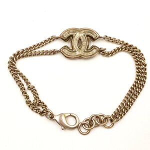 Chanel Gold CC Ice Glace Pop Up Double Chain Bracelet